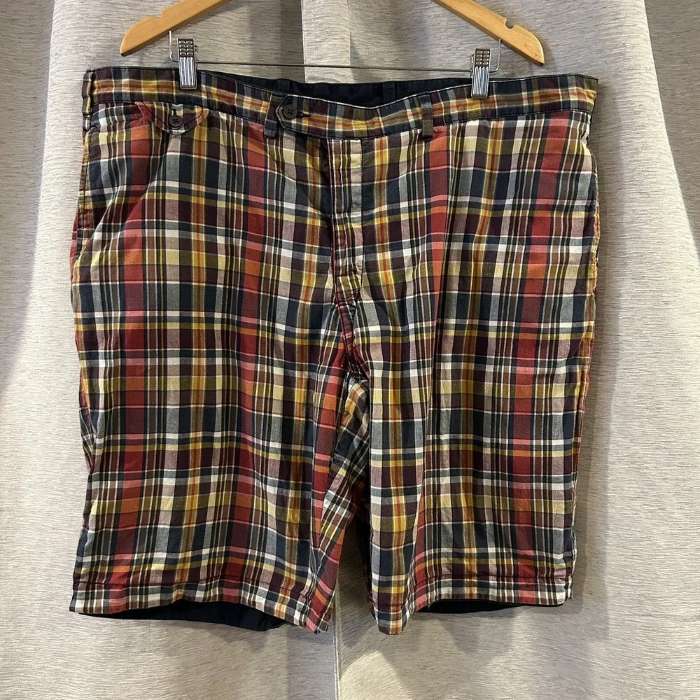 Vintage Polo‎ Ralph Lauren Shorts Mens 42 Reversible Blue Plaid Madras